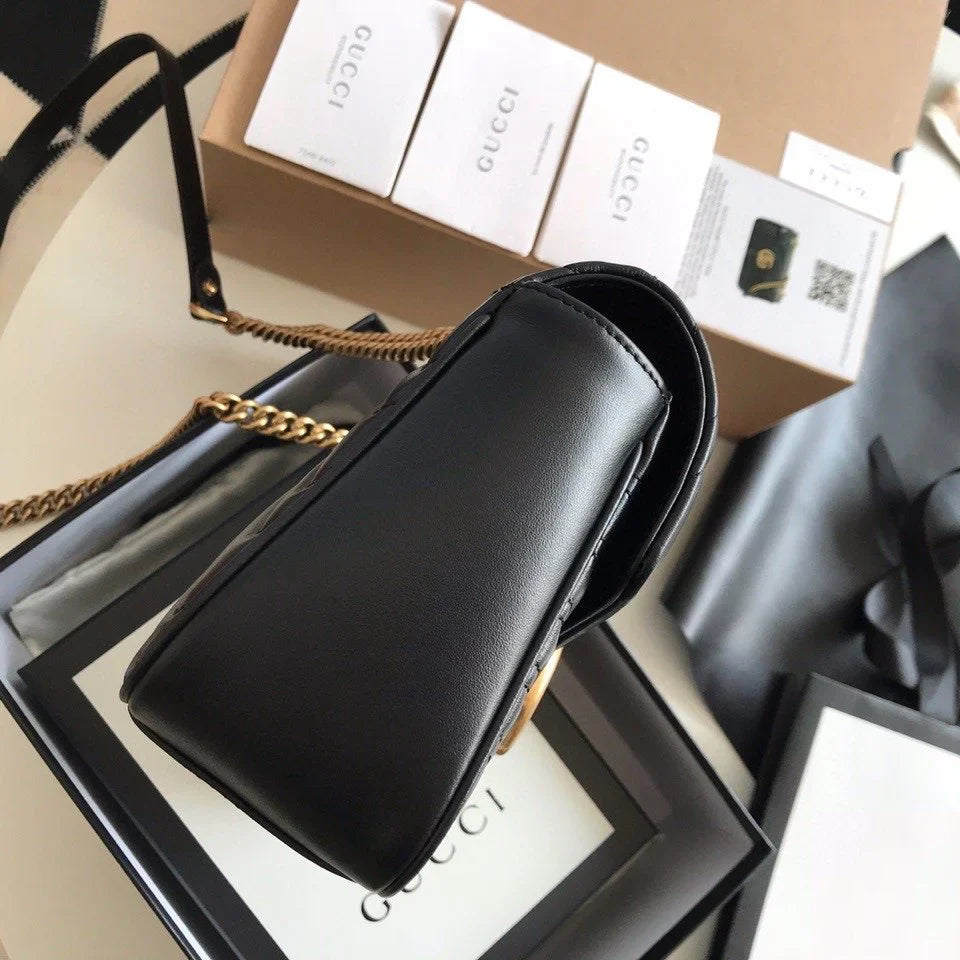 GC Marmont Small Matelassé Bag Black