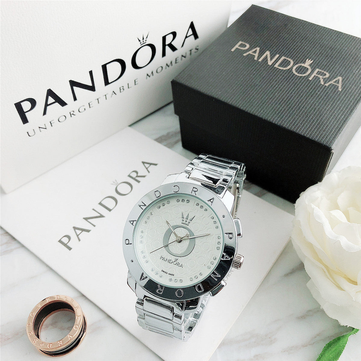 Women's Two-Tone Crystal Dial Polished Bezel Watch