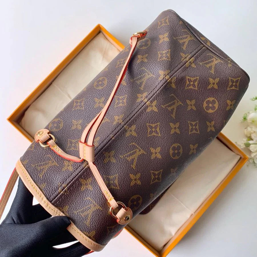 LV Neverfull MM Inside Out Tote Brown