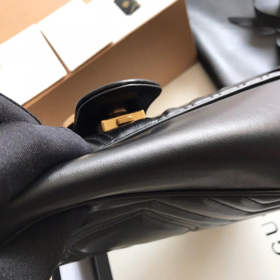 GC Marmont Small Matelassé Bag Black