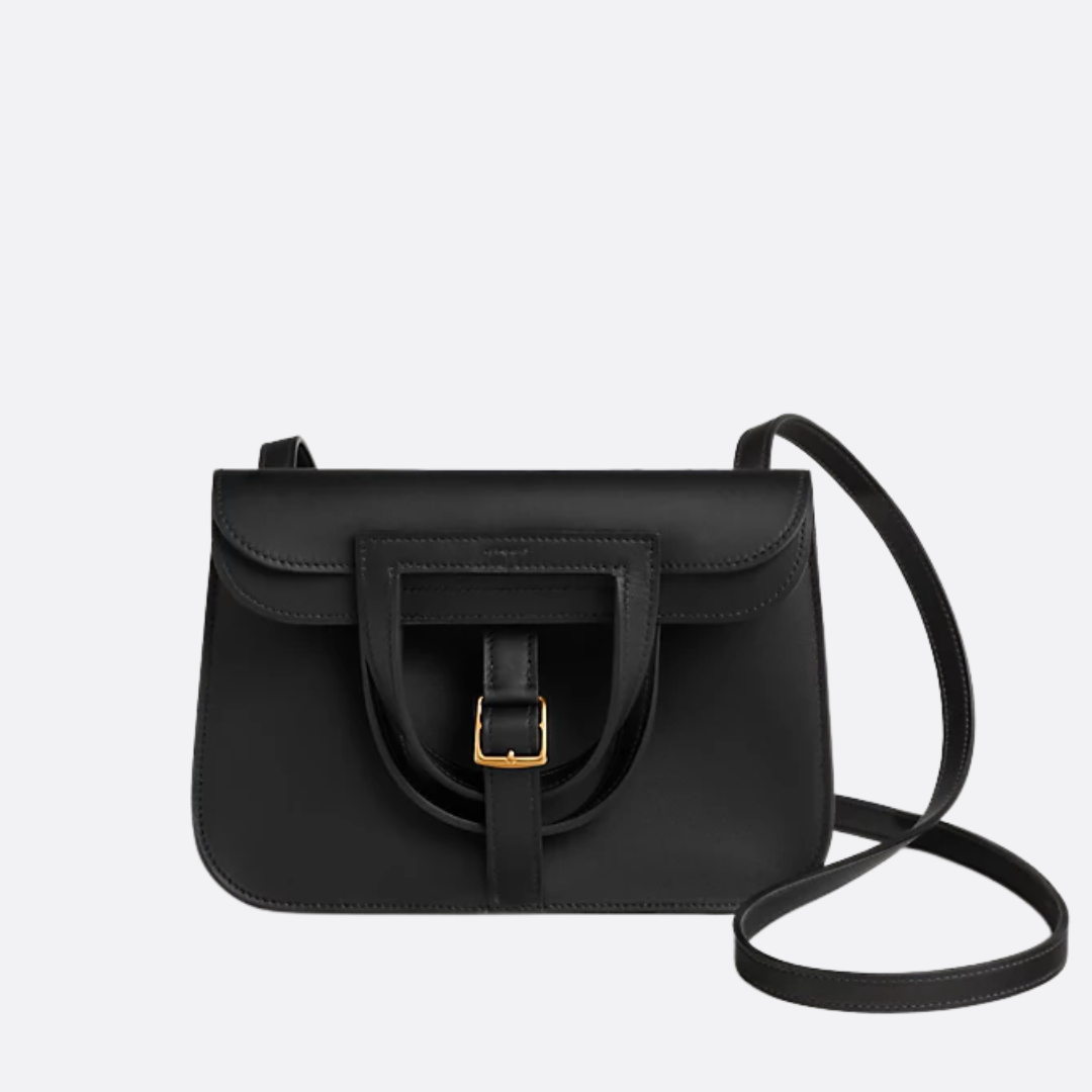Women's Mini Smooth Leather Saddle-Flap Crossbody Bag