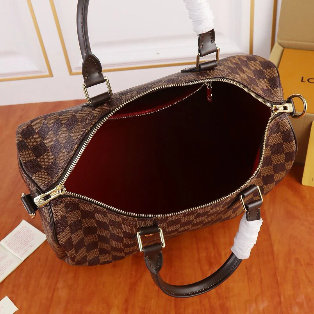 Lv Speedy Bandoulière Damier Ébène