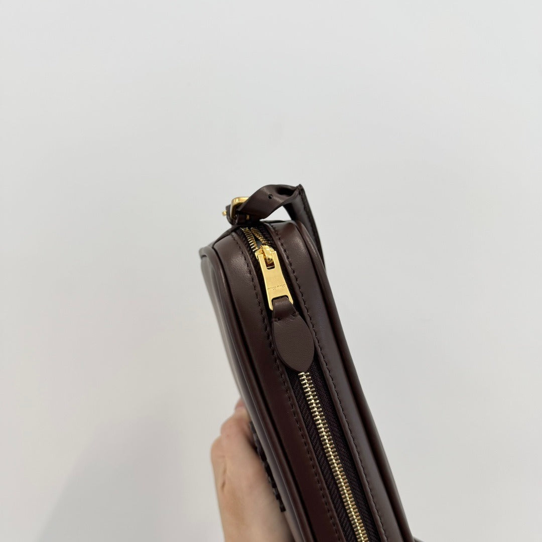 Women's Compact Brown Leather Shoulder Bag