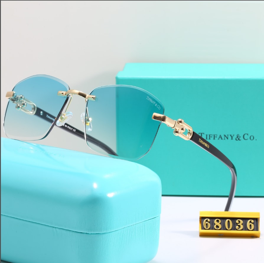 Rimless Gold-Tone Gradient Lens Sunglasses