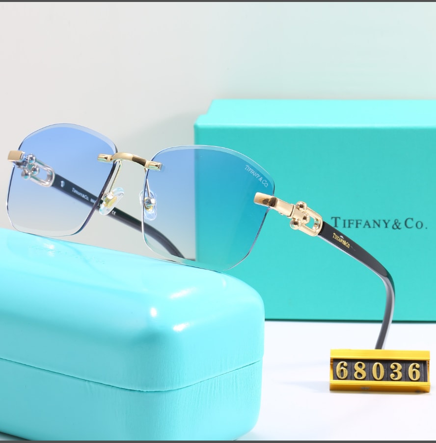 Rimless Gold-Tone Gradient Lens Sunglasses