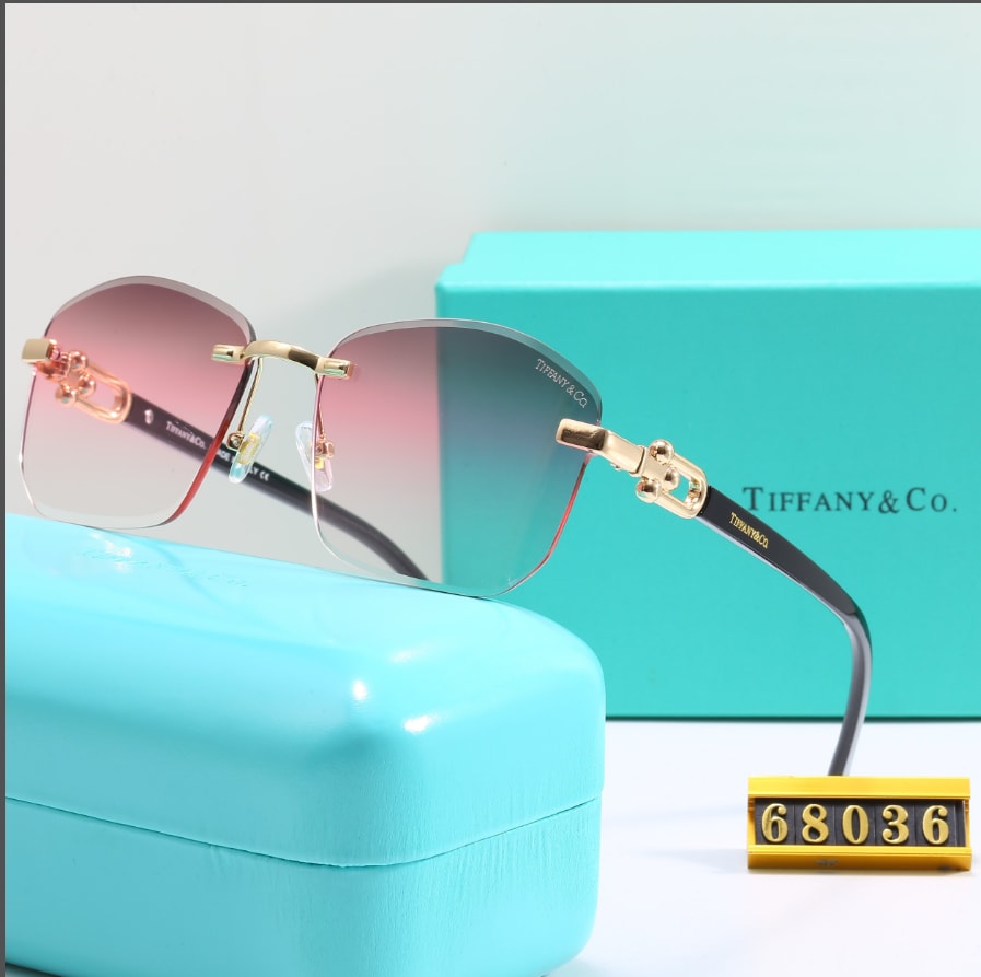 Rimless Gold-Tone Gradient Lens Sunglasses