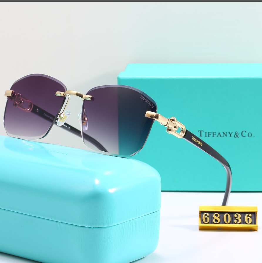 Rimless Gold-Tone Gradient Lens Sunglasses
