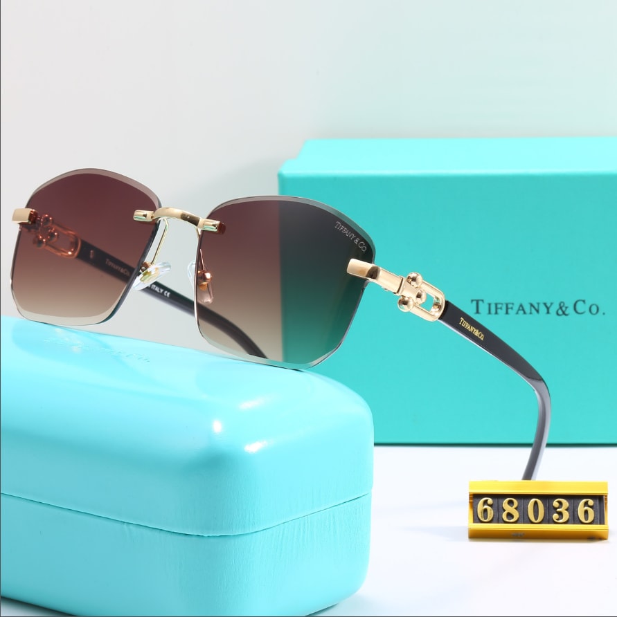 Rimless Gold-Tone Gradient Lens Sunglasses