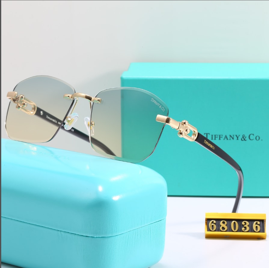 Rimless Gold-Tone Gradient Lens Sunglasses