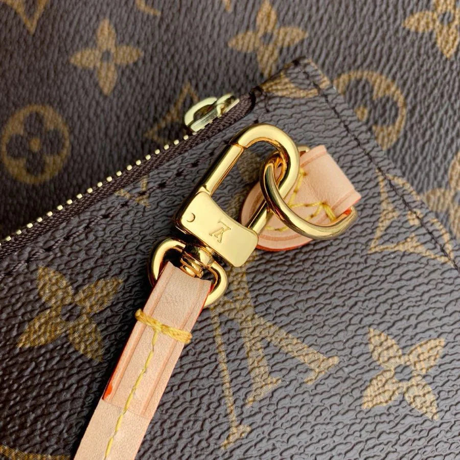 LV Neverfull MM Inside Out Tote Brown