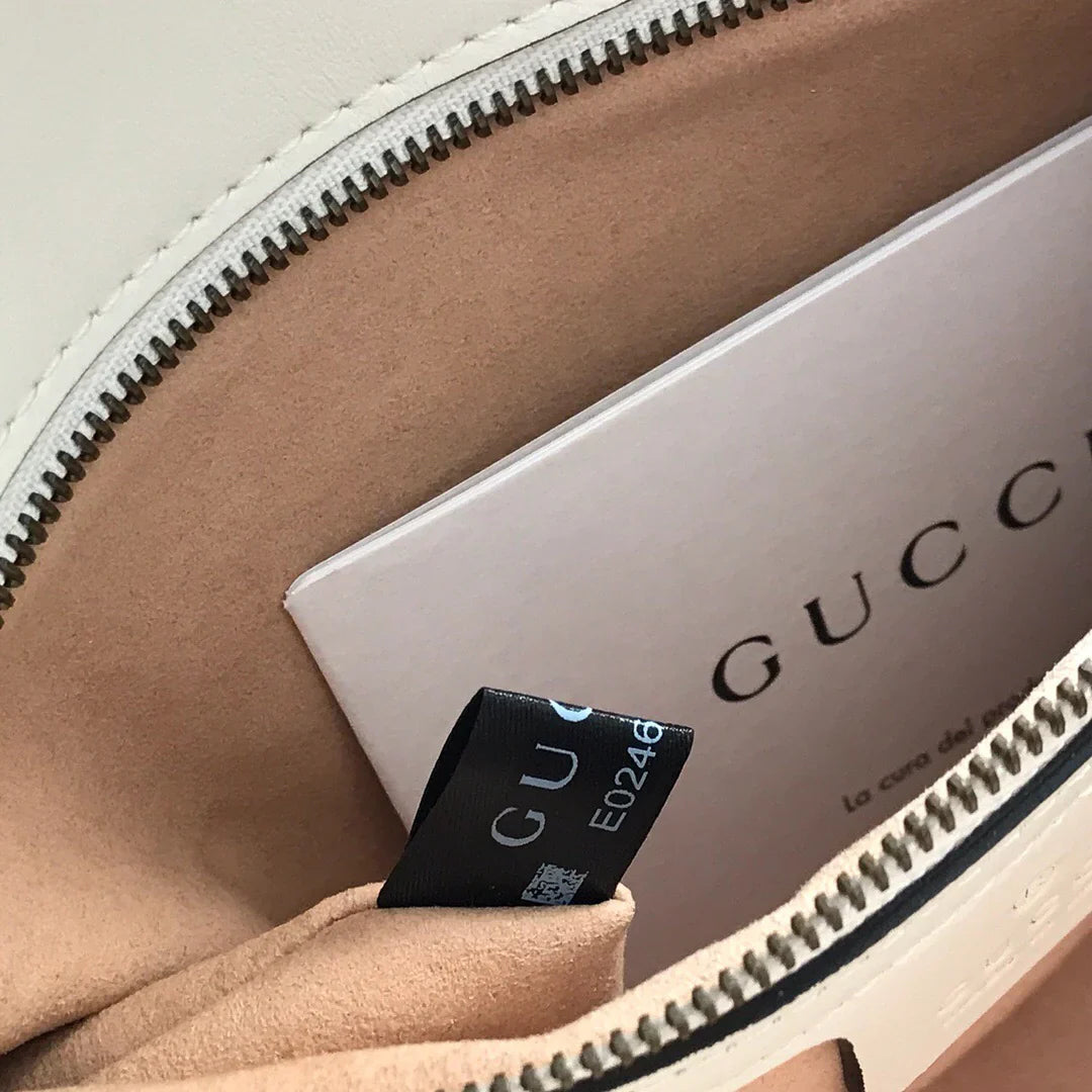GC Marmont Small Matelassé Bag White