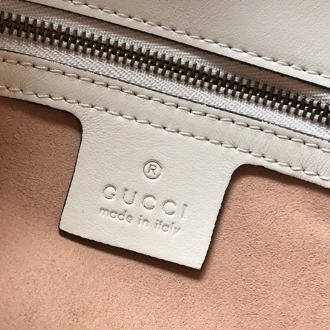 GC Marmont Small Matelassé Bag White