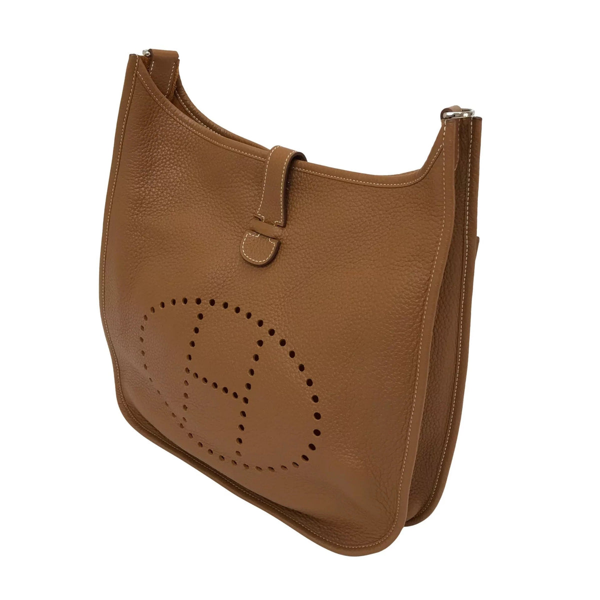 Crossbody-sadeltaske til kvinder med flap og dekorative stikninger