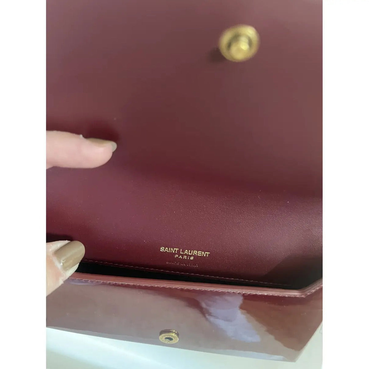 Women's Small Patent Leather Chain Crossbody Bag