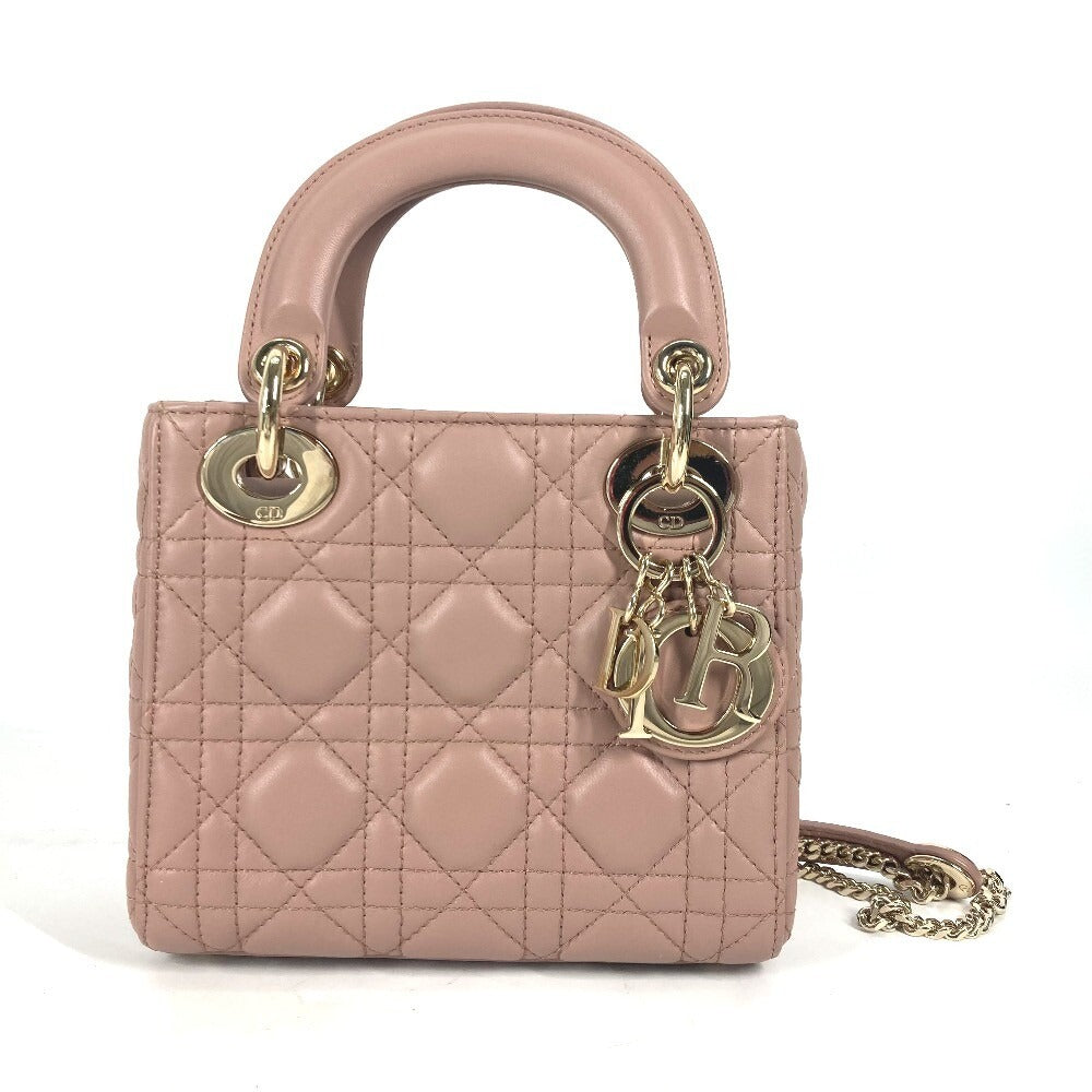 Women's Mini Quilted Leather Top Handle Bag - Cream