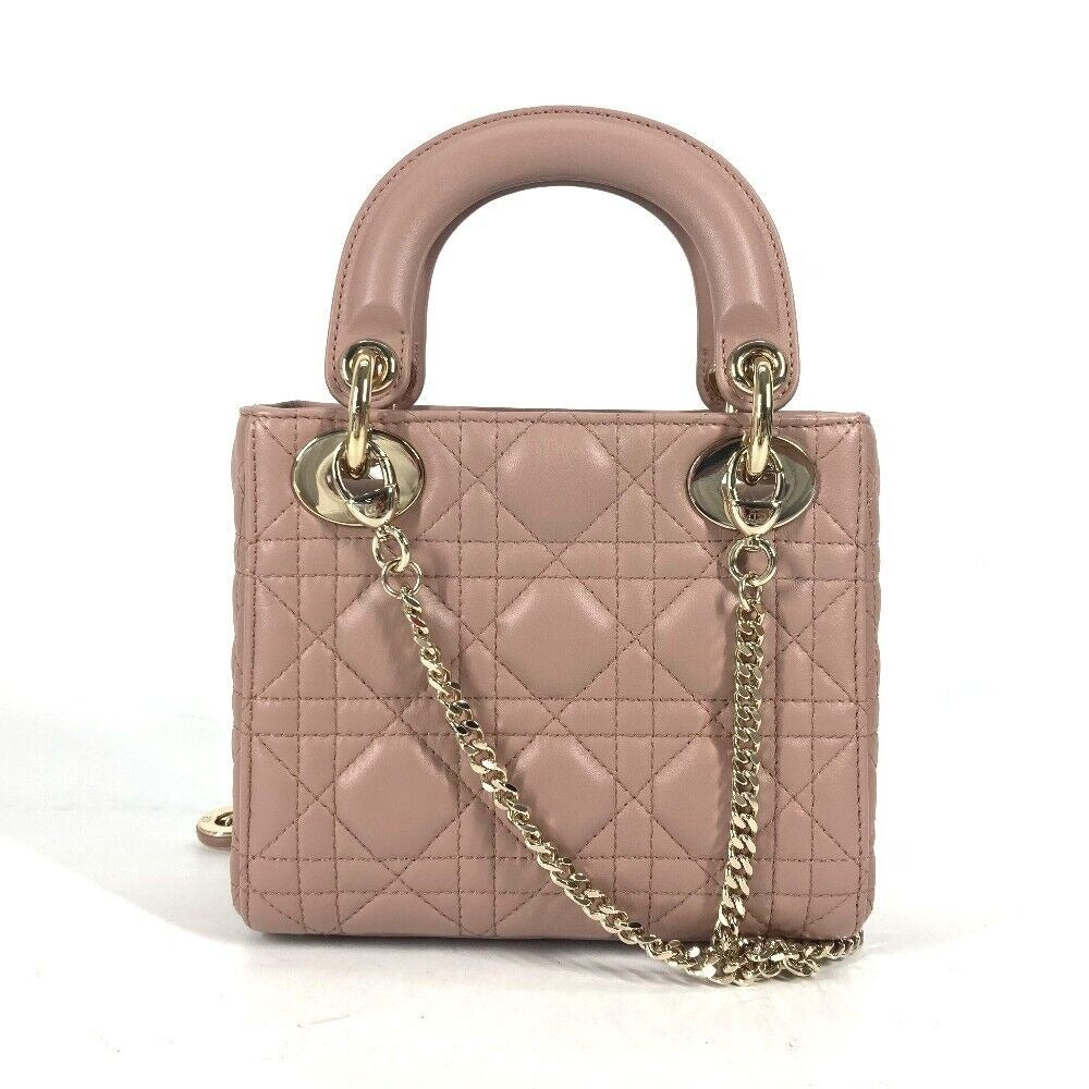 Women's Mini Quilted Leather Top Handle Bag - Cream