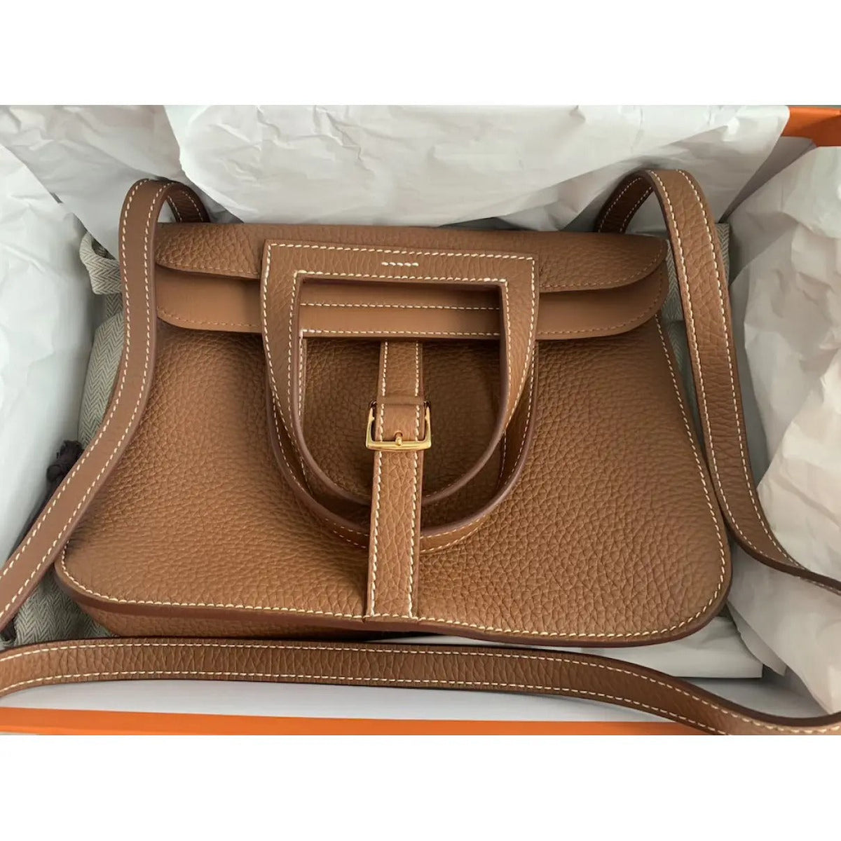 Women's Mini Smooth Leather Saddle-Flap Crossbody Bag