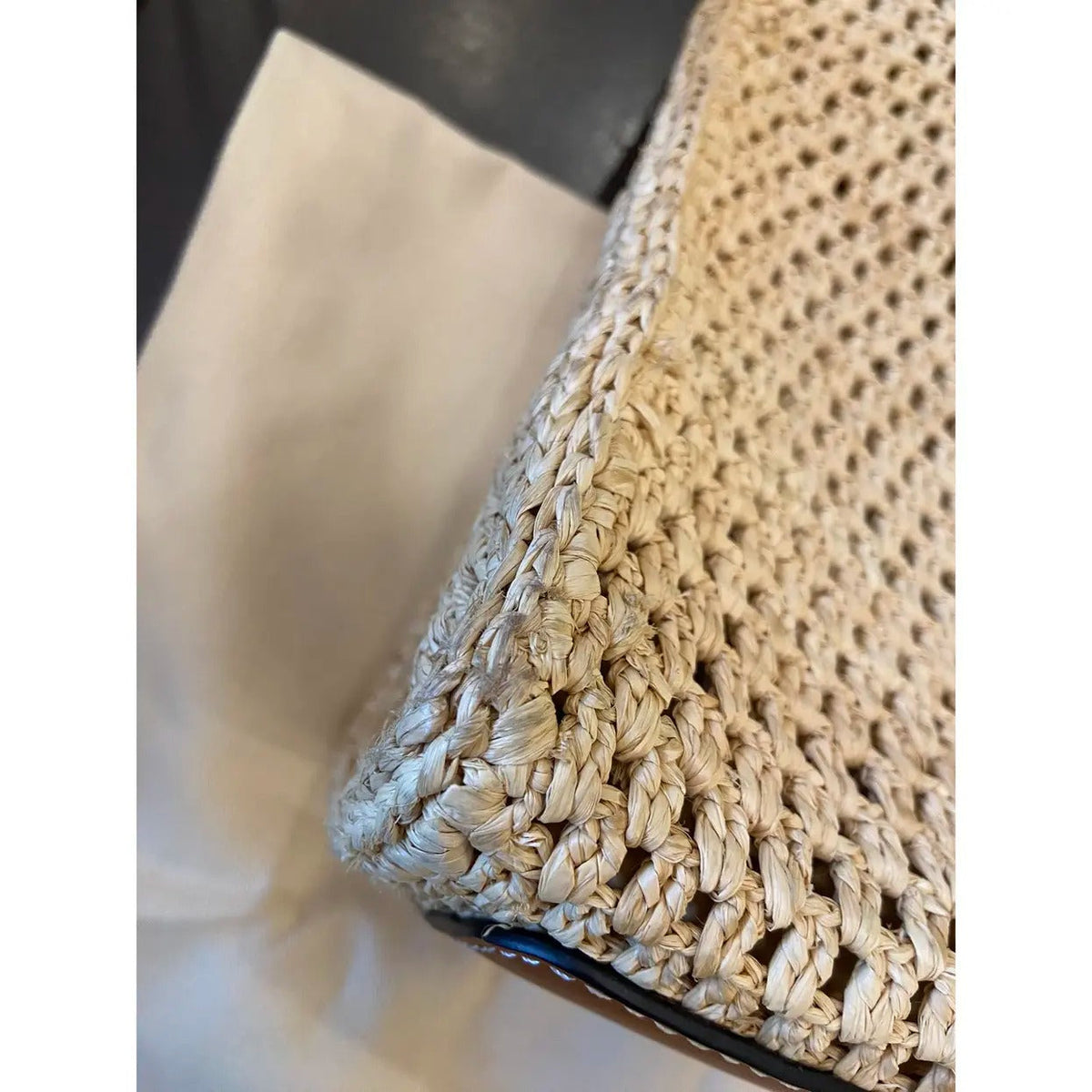 Stor vævet tote-taske til kvinder i raffia