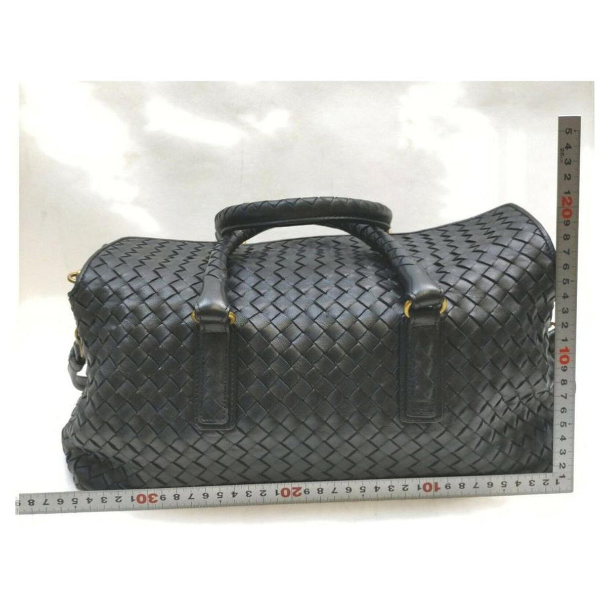 Women's Woven Leather Travel Duffel Bag