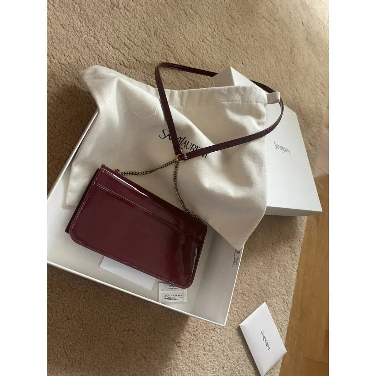 Women's Small Patent Leather Chain Crossbody Bag