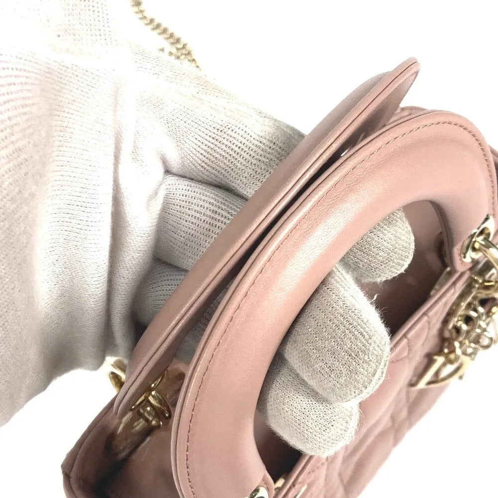 Women's Mini Quilted Leather Top Handle Bag - Cream