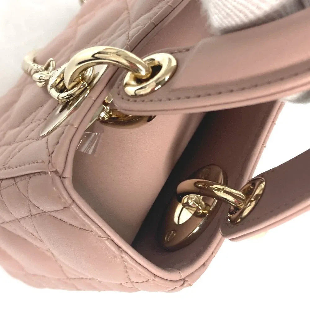 Women's Mini Quilted Leather Top Handle Bag - Cream
