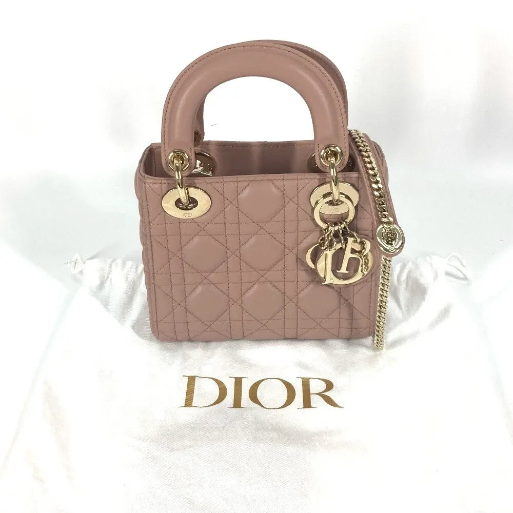 Women's Mini Quilted Leather Top Handle Bag - Cream
