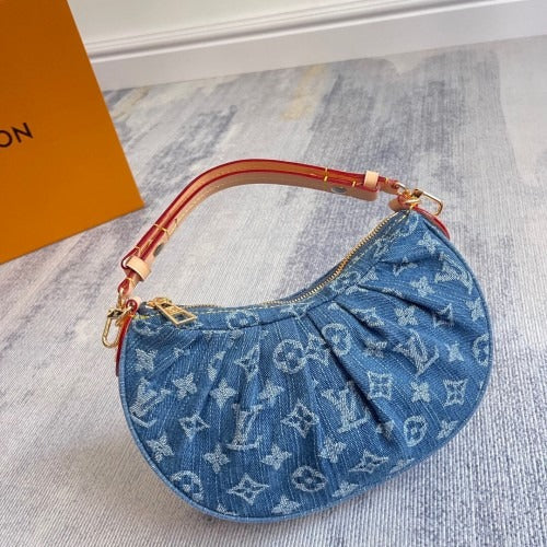 Women's Printed Denim Slouchy Hobo Bag